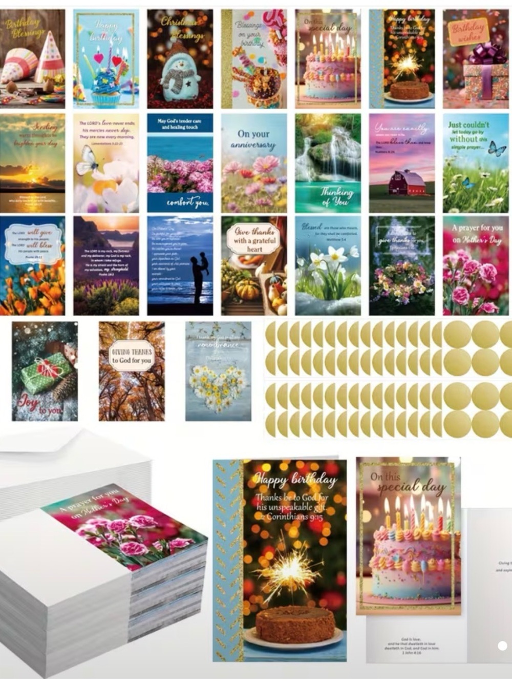 Assorted Religious Greeting Card Set in Multicolor